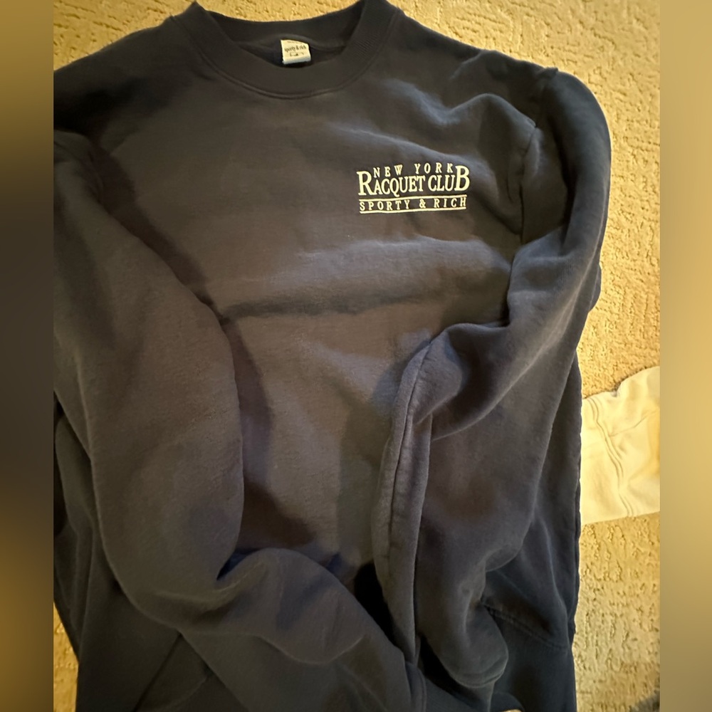 Sporty & Rich Dark Blue Racquet Club Sweatshirt